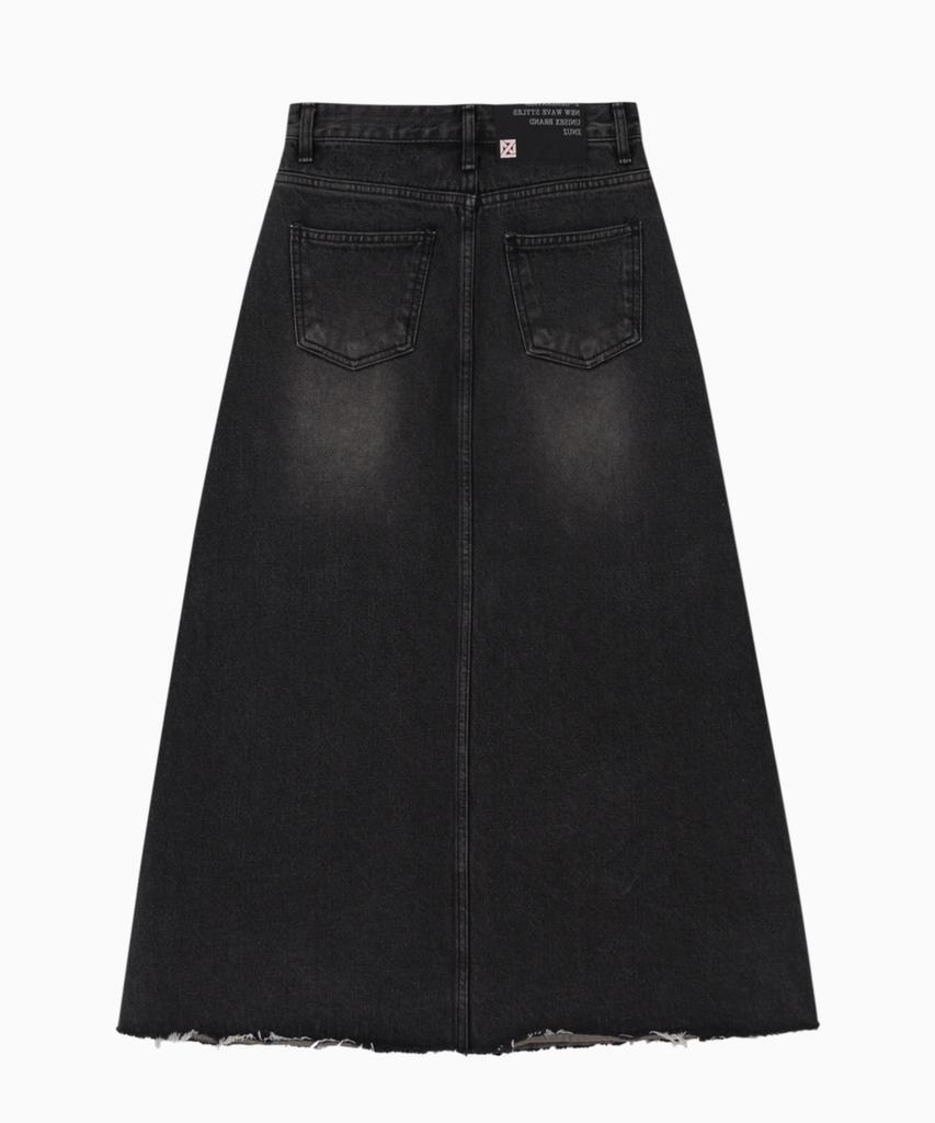 Jenyujeu Mod Midnight Denim Skirt - Dark Gray