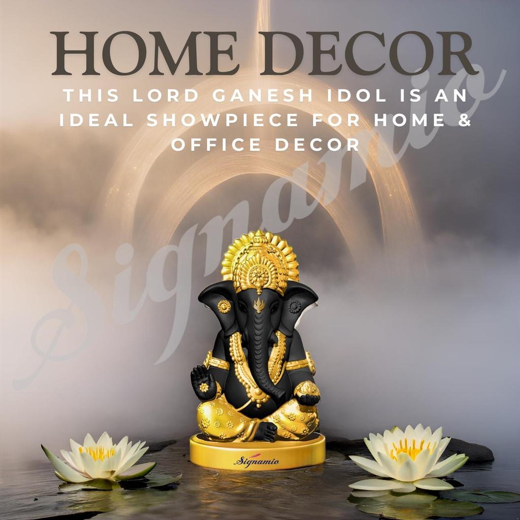 Schwarze Ganesha-Idol für Auto-Armaturenbrett-Artikel: Ganesh Ji, Ganpati Bappa Murti für Heimdekoration