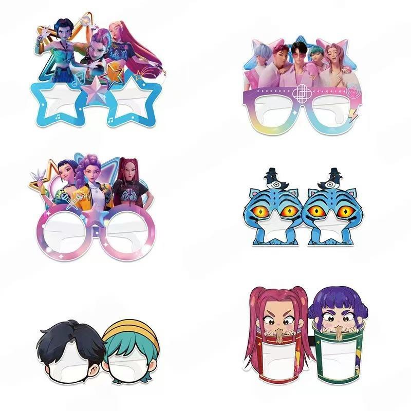 12 peças Adereços de Pografia Festa Kpop Caçadores de Demônios Óculos Decorações de Festa de Aniversário Óculos de Corrida Máscaras Aniversário Infantil