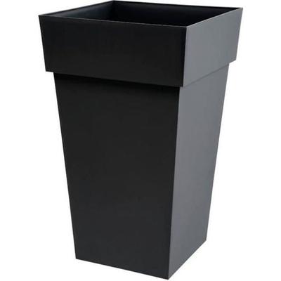 Vysoký čtvercový květináč 39 cm - EDA - Toskánsko - 62 L - 39 x 39 x V. 65 cm - Antracitová šedá