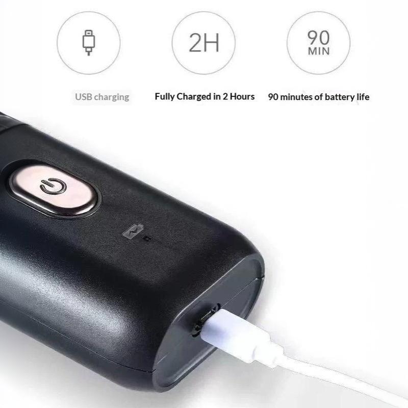 1 Set Usb Rechargeable Portable Electric Shaver Men Shaving Tool For Men Waterproof Mini Travel Rotary Razor