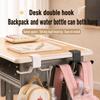 1Pc No Drill Desk Side Hanger Dual Hook Backpack Hanger Portable School Bag Hook  Dormitory