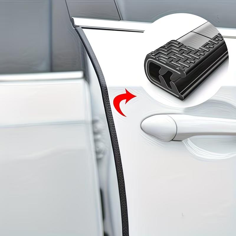 1PC 5m/196.85inch U Edge Banding Car Door Protection Strip Decorative Frame Bar Crashproof Strip Rubber Vehicle Sealing Decor