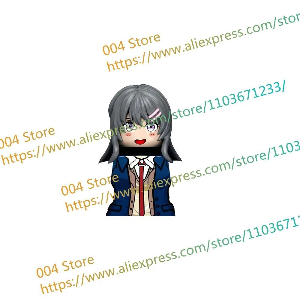 18+ Adult Building Block MOC Anime Action Figure Sexy Model Date Cartoon Swimwear Girl Hair Kit Ornament Toy Gift Collection F31