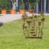 Steel Garden Decoration Stakes For Outdoor Use Creative Flower Patterns Durability Landscape Border