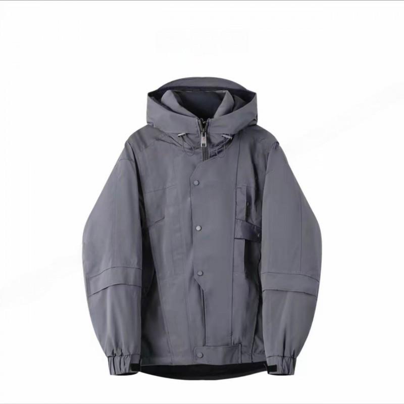 Detachable Hood Cotton Puffer Jacket Men Winter Warm Trendy Loose Fit Urban Style