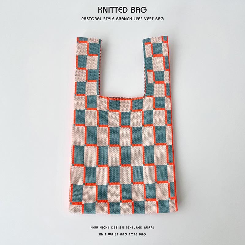 Colorful Knitted Handbags: Women's Fashion Shoulder Bags & Vest Waistcoat Styles