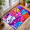 Colorful Abstract Dice Pattern Design Patterned Carpet, Non Slip Mat Suitable for Living Room and Bedroom Sofas
