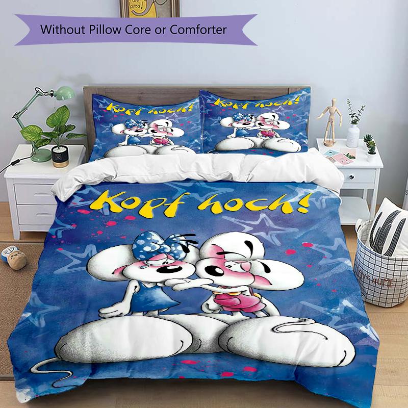 3 Stück Mäuse Aufmunterungs Poster Bettwäsche Set Bettbezug Kissenbezug Zuhause Weihnachten Xmas Halloween Geschenk 1 Bettbezug 2 Kissenbezüge M92440