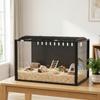 Giant Hamster Cage Rodent Habitat in Transparent Acrylic and Steel Panoramic View 81 x 51 x 53 cm Black