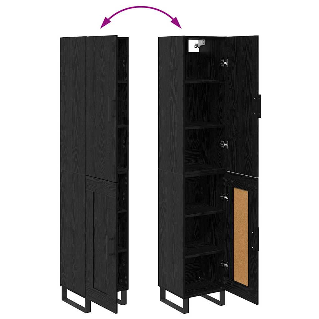 Highboard Black Oak Effect 34.5 x 34 x 180 cm Particleboard