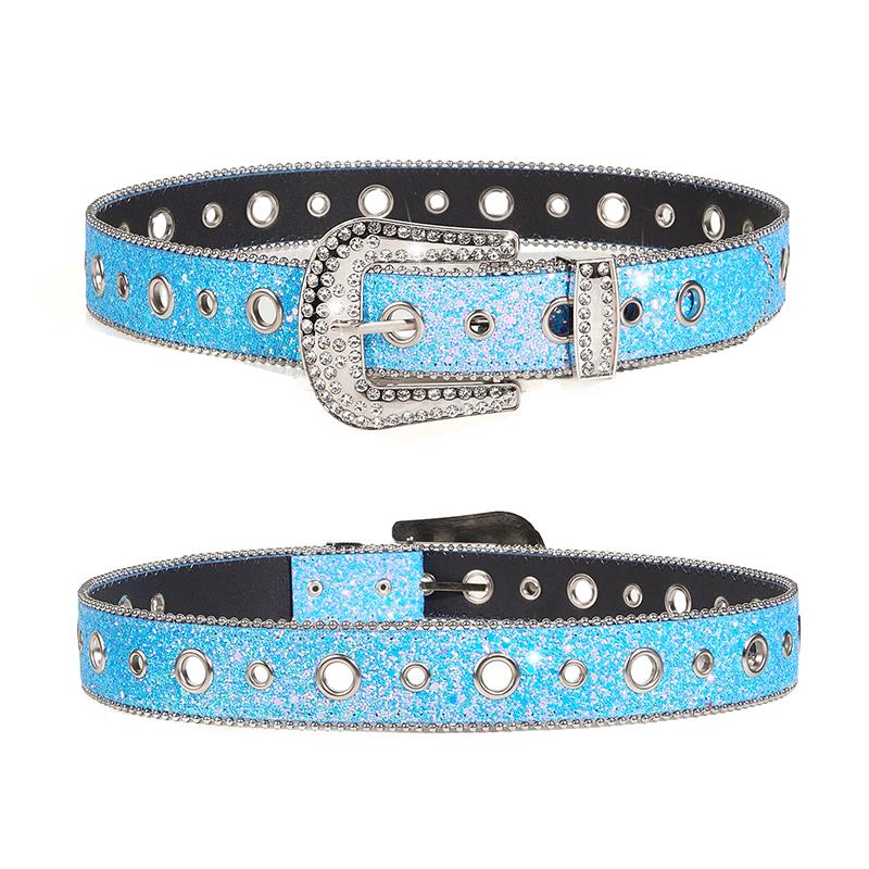 Shinning For  Belts Women Pu Leather Strap For  Belts Western Cowboy Y2K Girls  Belt For Jeans Men