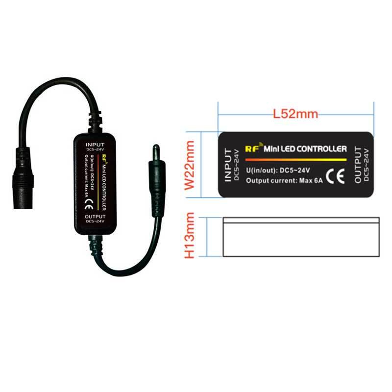 Wilonmet RF LED Strip Controller: Single Color 14-Key Mini Dimmer