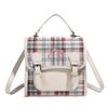 Dragon Plaid Backpack Bow Backpack Women's Cute Hand-held Shoulder Bag School Bag