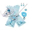 Frozen Elsa Princess Ice Blue Heart Magic [YITING] Kids' Costume, 7-Piece Set, (Princess Dress, Tiara, Wand, Gloves, Necklace, Ring, Earrings)