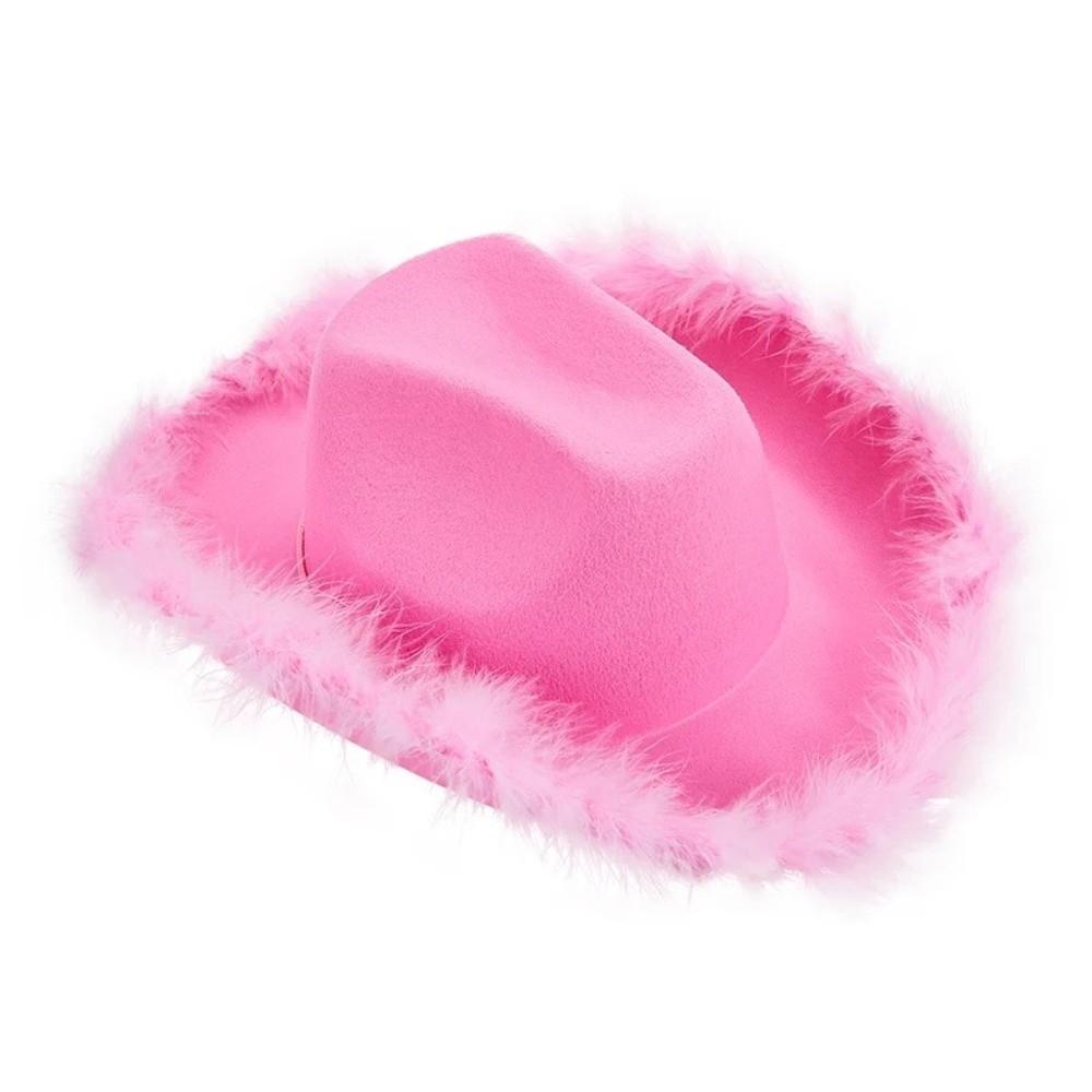 Wide Brim Western Cowboy Hat Solid Color Cowgirl Hat Classic Jazz Hat Girl