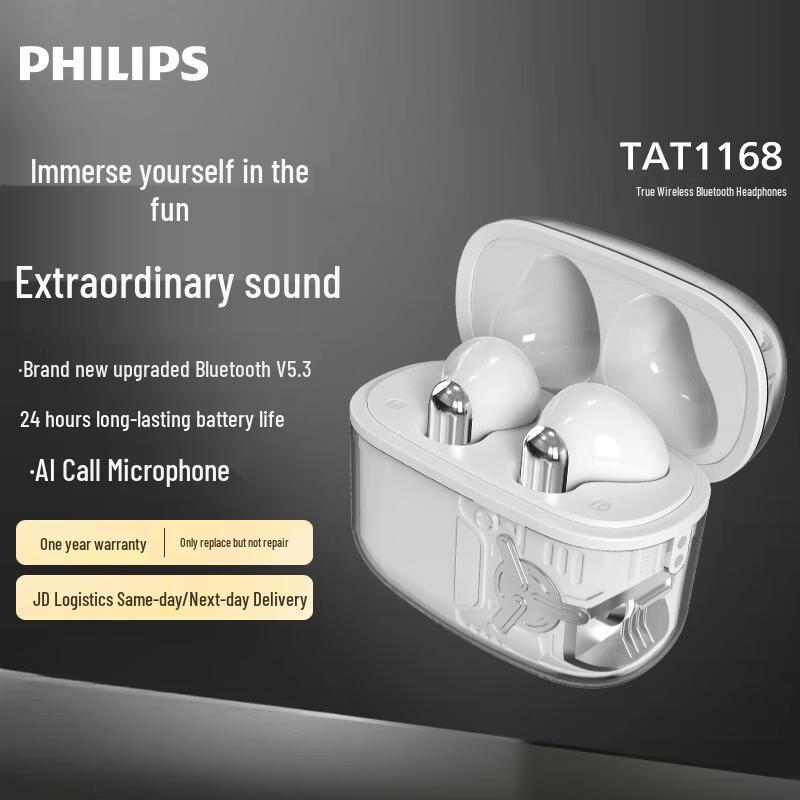 Philips True Wireless Bluetooth Earbuds TAT1168
