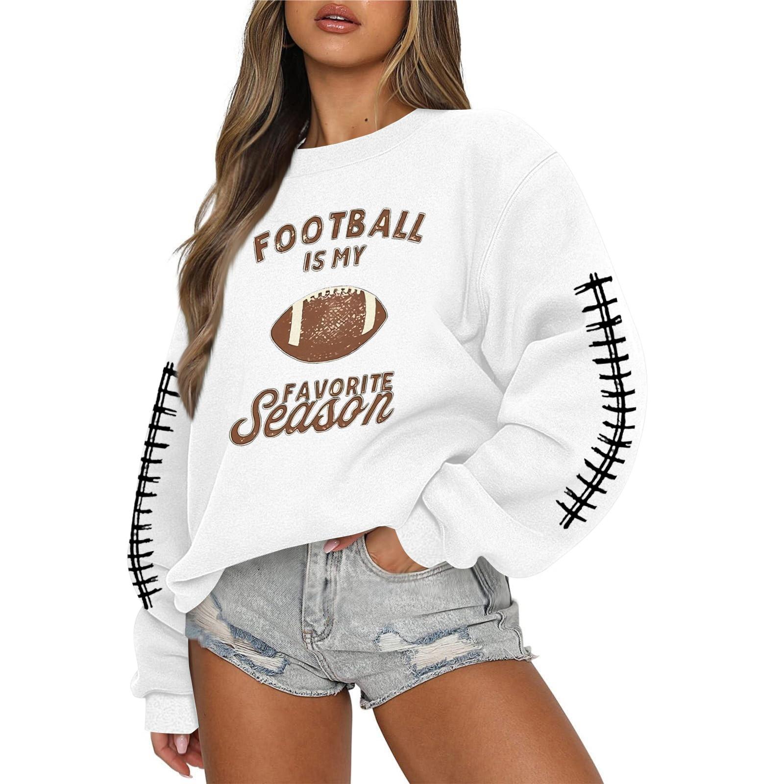 

Женский повседневный модный свитшот с круглым вырезом и длинными рукавами с принтом на Хэллоуин XL белый