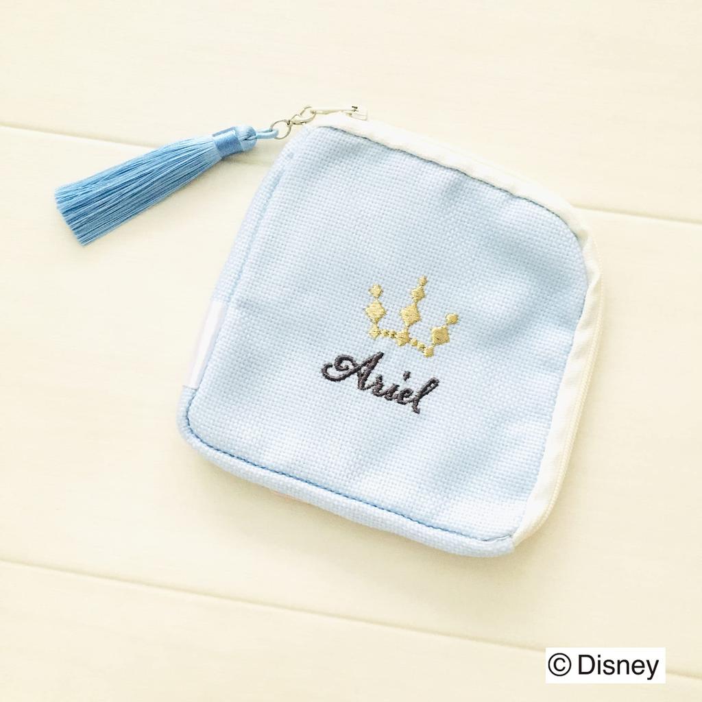 MORIPiLO Ariel Tissue Disney Small Item Plush Disney Morishita Pillow Case, Merchandise, Case, Pouch, Cute, 12x12cm, Blue, Character,