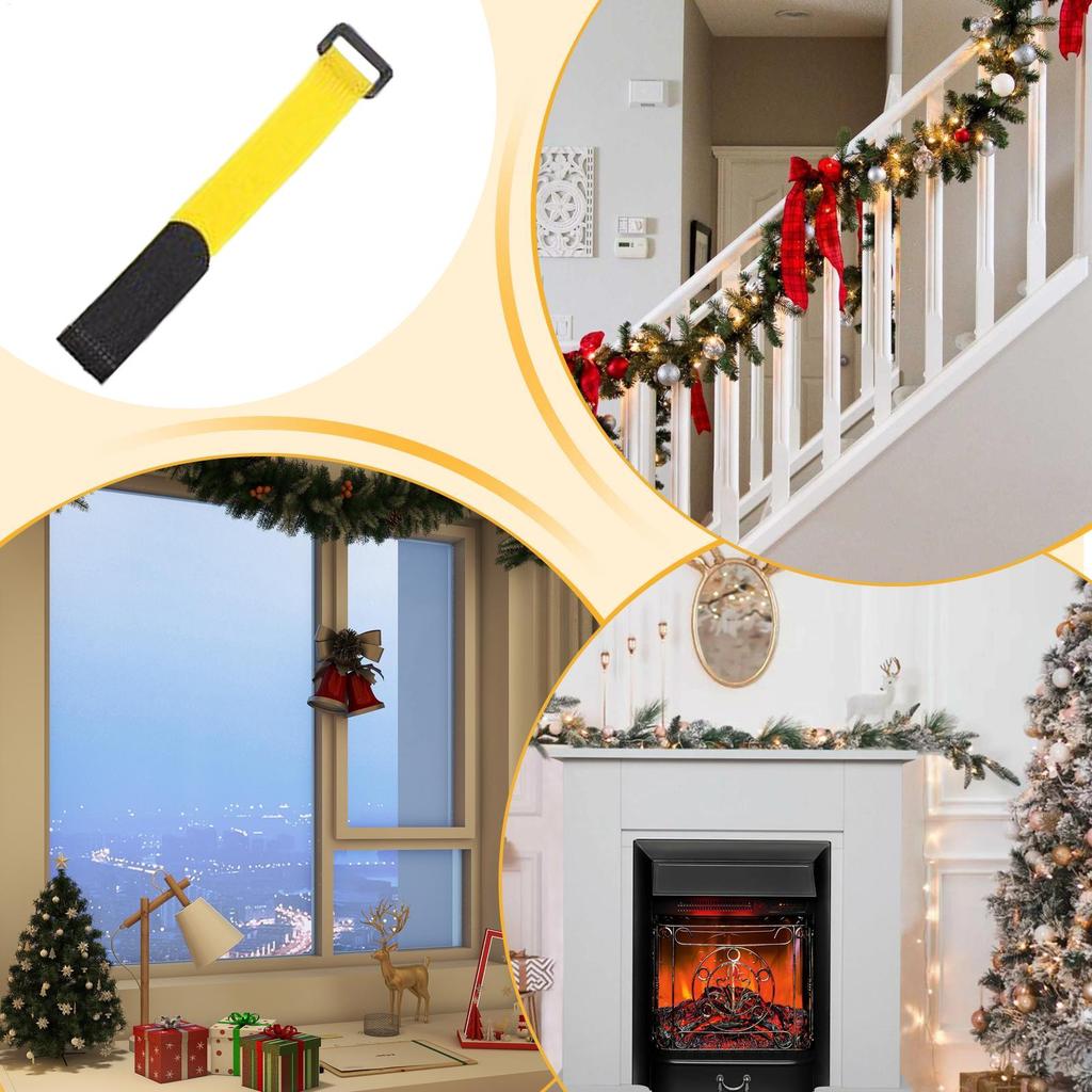 Christmas Garland Straps 20-Pieces Adjustable Wreath Holder Straps Christmas Garland Wreath Ties For Stairs Railings Fences