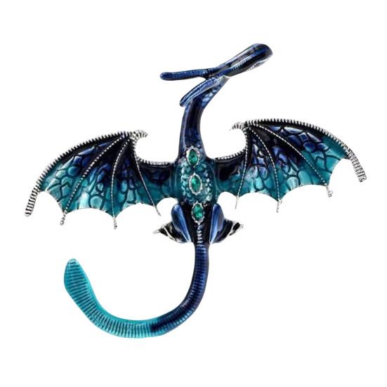 Winged Dragon Brooch Retro Colorful Dragon Brooch Pin Decorative Alloy Lapel Pin Clothes Accessory for Backpack Hats Jackets Decoration