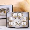 Classic European Style Ceramic Coffee Cup, Gold-plated Ceramic Cup, Trendy Coffee Cup, 6 Cups, 6 Plates Gift Box Set