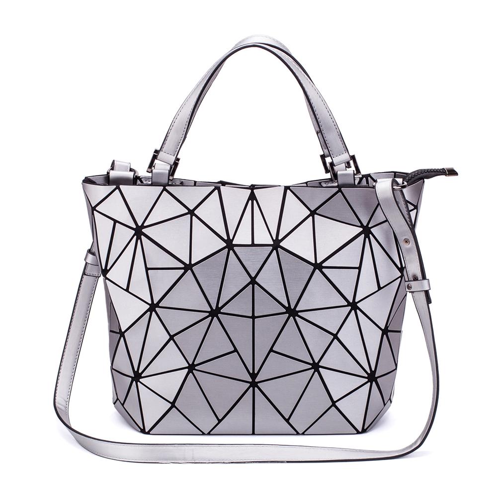 Creative Geometric Diamond Handbags Bucket Women Fashion Luminous Portable Shoulder Messenger Bag