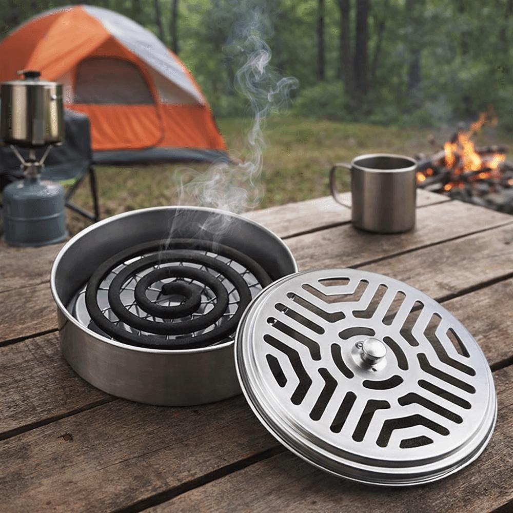 Stainless Steel Mosquito Coil Holder Anti-scalding Mosquito Coil Box Aromatherapy Tray Outdoor