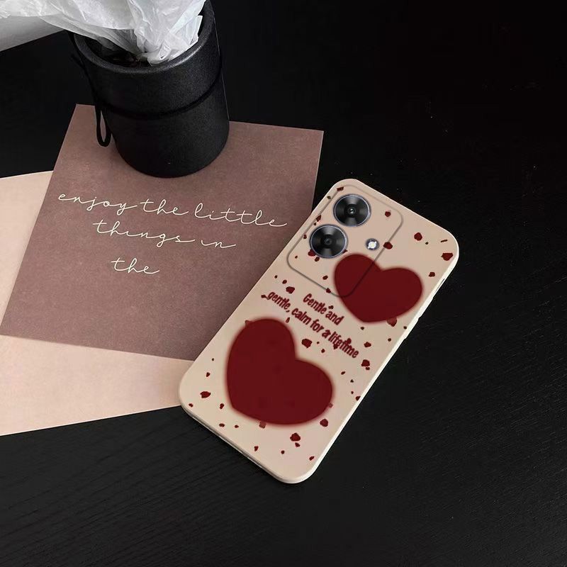 Realme Note60 Mobile Phone Case, Love Red Atmosphere Trendy Model, Personalized Anti-drop
