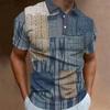 Men Summer Short Sleeve Lapel Golf Polo Shirt Tops Men Clothes Casual 3D Digital Print Sport Retro Style Polo Shirt