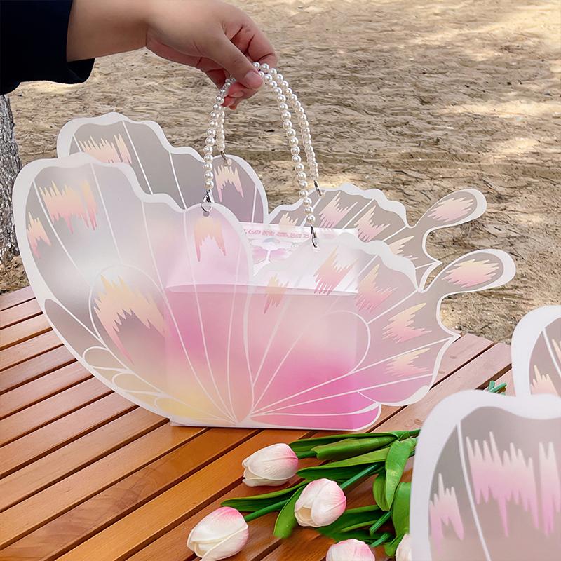 5pcs Candy Gifts Bags Party Supplies Handheld Flower Box Birthday Party Plastic Box Baby Shower 2 Styles