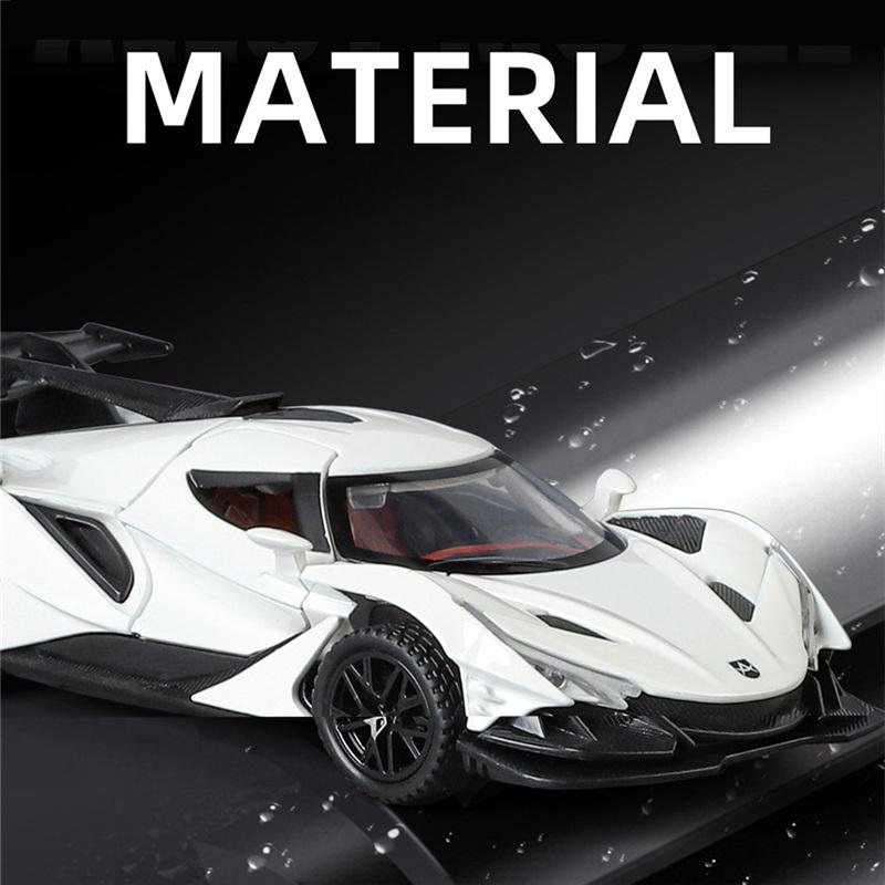Modellino Auto Sportiva Apollo Intensa Emozione IE Scala 1/32 Metallo Pressofuso Veicoli Auto da Corsa Modellino Suono e Luci Giocattolo per Bambini Regalo