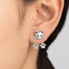 Dainty Animal Earrings for Women 1 Pair Cute Cat Paw Women, Vintage Front Back Stud Earrings, Small Kitten Jewelry Gift Lovers