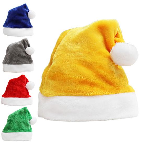 Plush Xmas Hat Soft Comfortable Vibrant Color Christmas Hat Festival Decor