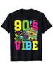 Vibe Anos 90 Retro 1990s Estilo Anos 90 Roupa de Festa Homens Mulheres Camiseta
