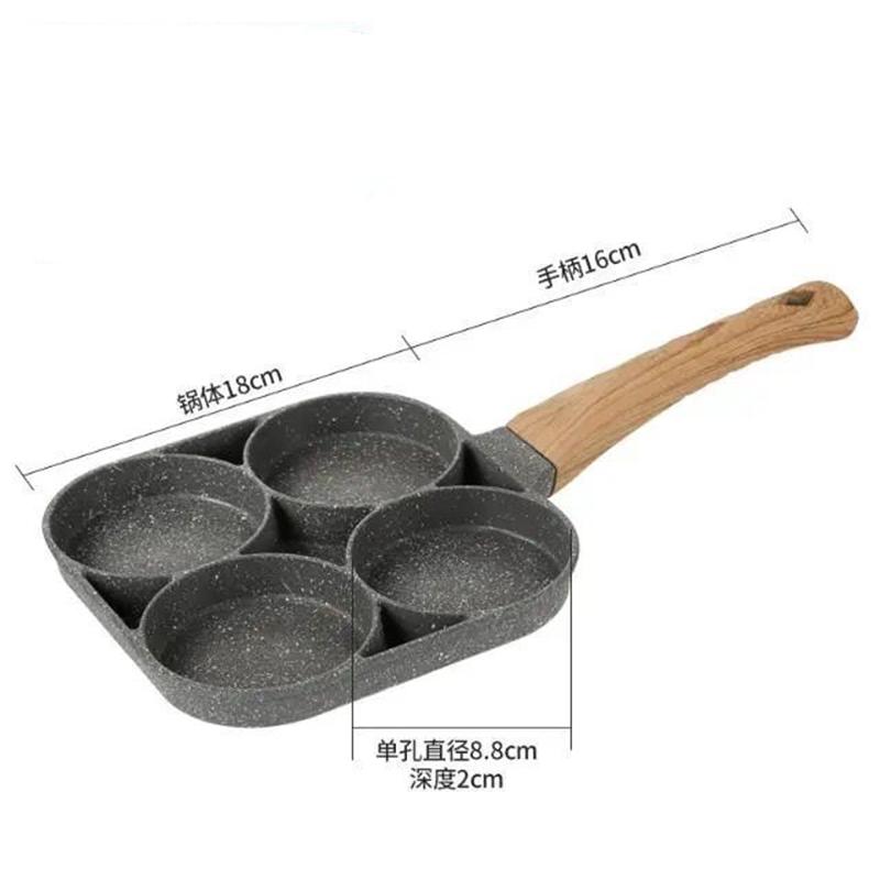 

4 Hole Frying Pot Pan Thickened Omelet Pan Non-stick Egg Pancake Steak Pan Cooking Egg Ham Pans Breakfast Maker Kitchen Cookware