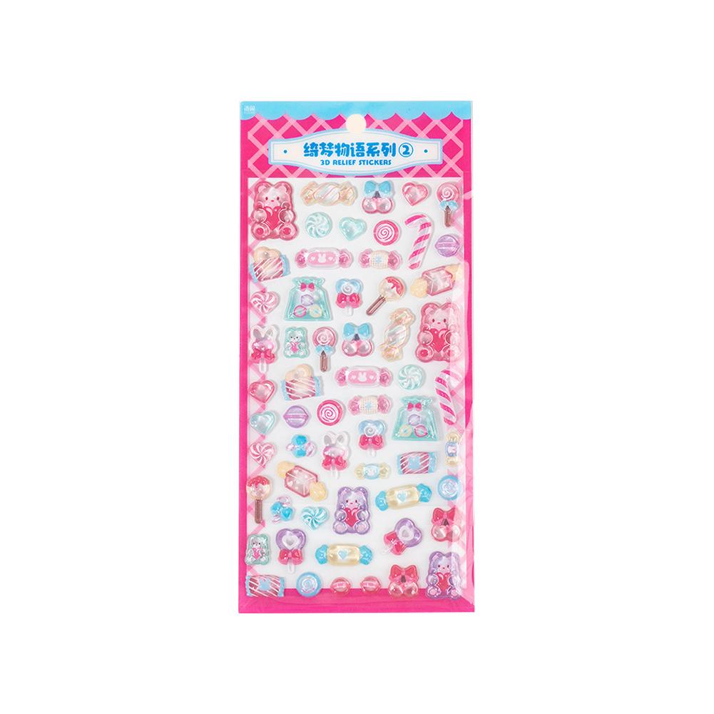 Japanese Style Mini 3D Sushi Candy Stickers - Kawaii Embossed Resin Decals - DIY Scrapbook Stationery Birthday Party Supplies
