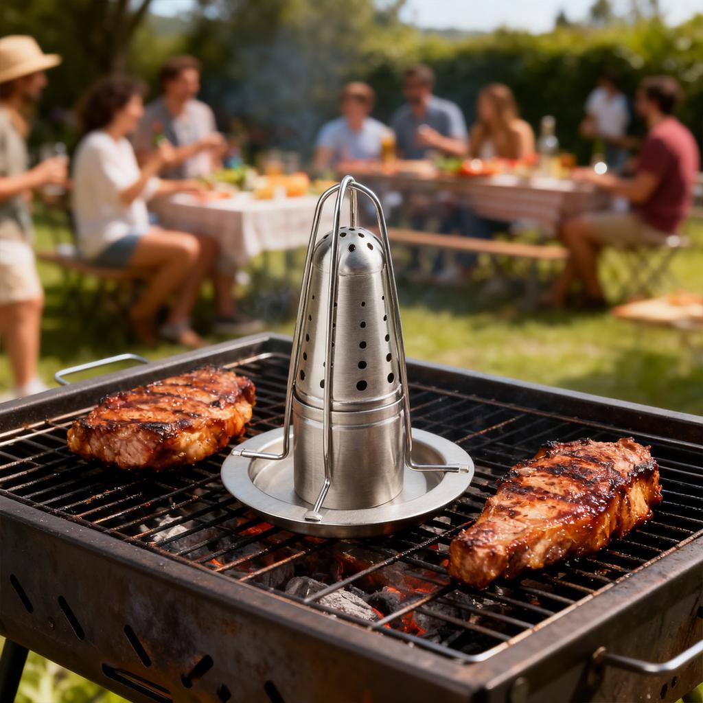 Kippenhouder van bierblikje voor grill en rookoven - Kippenhouder van hoogwaardig 304 roestvrij staal - Kippenhouder voor gevogelte met smaakcontainer