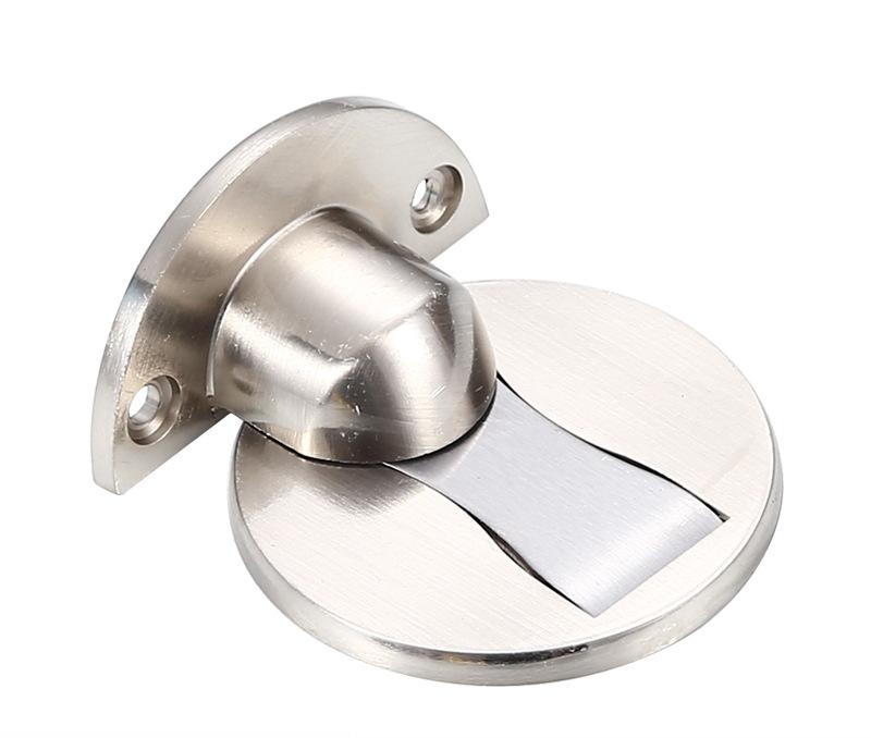 Invisible Magnetic Door Stopper Stainless Steel Punch-free Windproof Mechanical Self-locking Door Stop Door Stopper