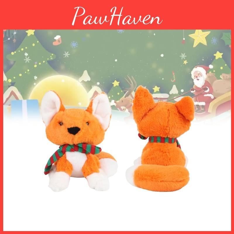 Christmas Scarf Fox Plush Toy Girl Children Birthday Holiday Gift Decorated Doll