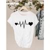 Grafik-T-Shirt Kleidung 90er Süßes Liebesherz Valentinstag Damen Print T-Shirt Sommer Damen Wounisex Kurzarm-T-Shirts