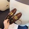 One-pedal Small Leather Shoes British Style 2025 New Flat-soled Single Shoes Women's Shoes Autumn Loafers Versatile Doudou Shoes