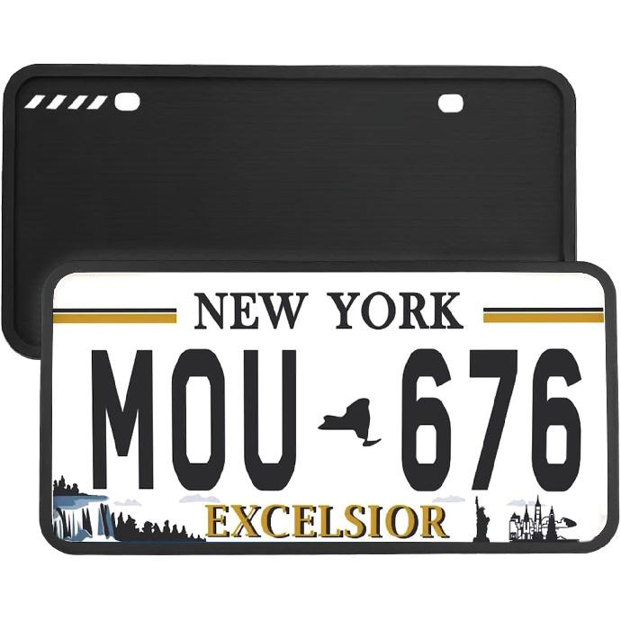 Silicone License Plate Frames Black – 2 Pack Rust-Proof Weather-Resistant License Plate Holders for Cars – Universal US Car Plate Frame,