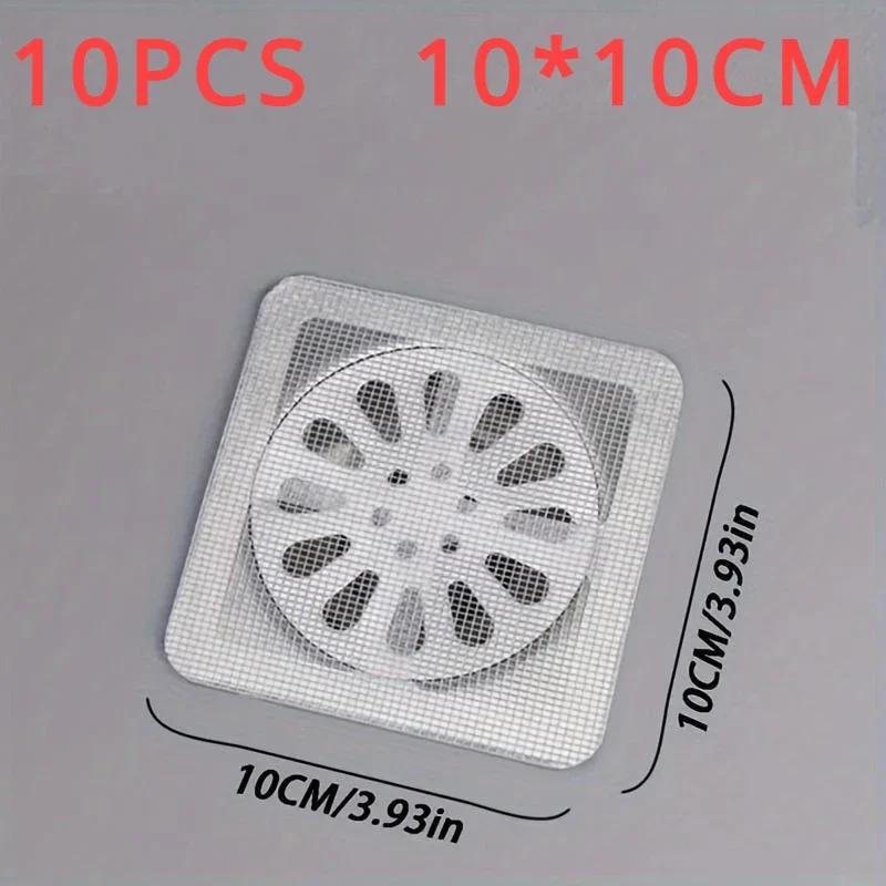 

10pcs Disposable Hair Stoppers & Catchers Mesh Shower Drain Covers Floor Sink Strainer Filter Hair Stopper For Bathroom Kitchen 10pcs