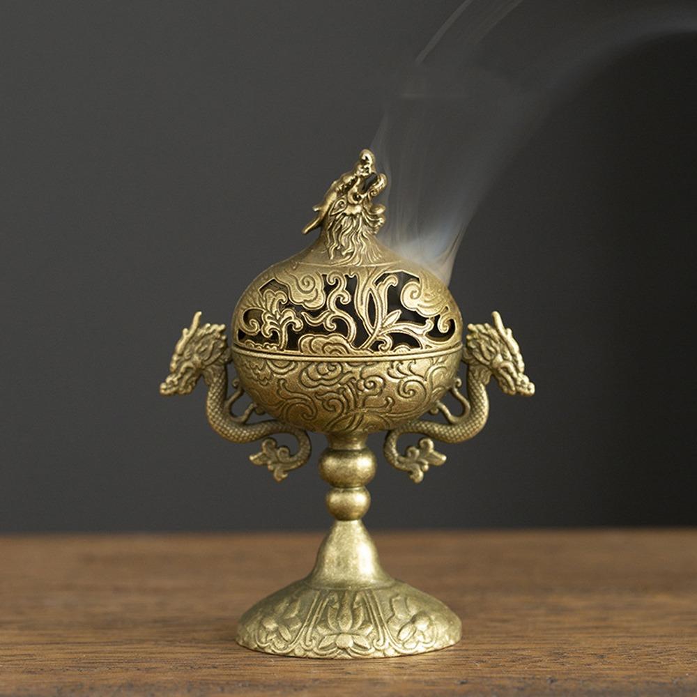 Handmade Zinc Zinc Alloy Incense Burner Hollow Out Sandalwood Incense Burner  Office Decoration