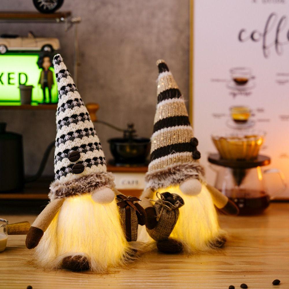 Rudolf Elf Gnome Light Illuminated Santa Elf Doll Creativity Faceless Doll Decoration  Table Decor