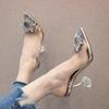 Clear Transparent Heel Sandals Sun Flower Sandals Women Shoes Woman 2026 New Summer Crystal Sexy Ladies Pumps Plus Size 42