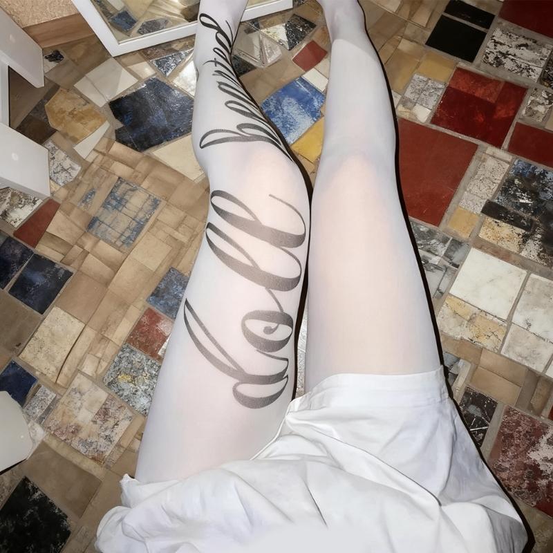 Run Resistant Opaque Footed Tights High Waist Pantyhose Control Top Tights Thigh High Stockings Printed Silk Stockings