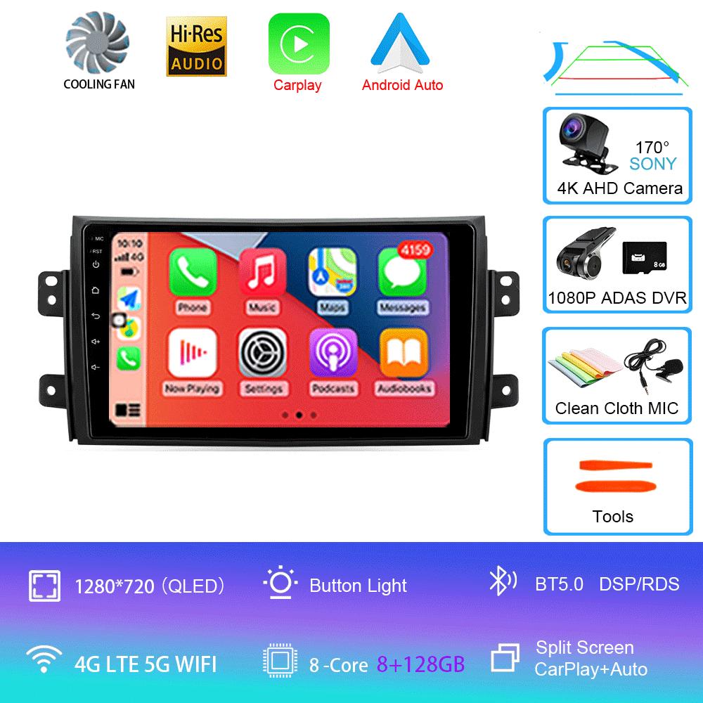 Radio auto Android 14 Carplay Auto Multimedia Pentru Suzuki SX4 2006-2013 Pentru Fiat Sedici 2005-2014 2din Autoradio Stereo Unitate Principală