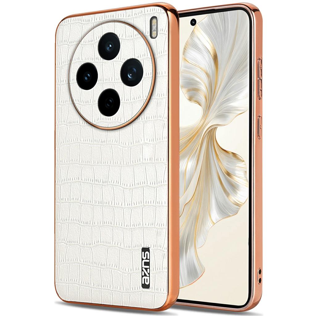 AZNS For Vivo X200s 5G Case Electroplating Crocodile Texture PU + TPU Phone Cover
